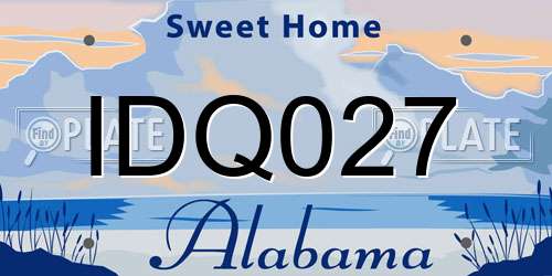 IDQ027 Alabama License Plate