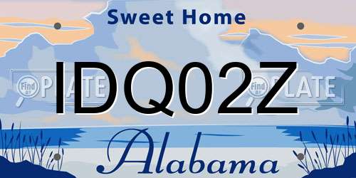 IDQ02Z Alabama License Plate