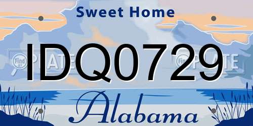 IDQ0729 Alabama License Plate