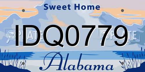 IDQ0779 Alabama License Plate