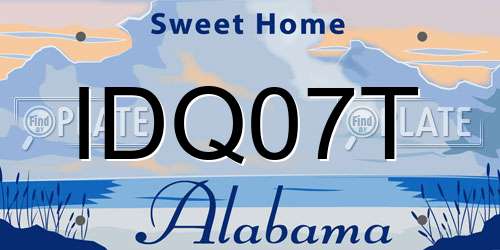 IDQ07T Alabama License Plate