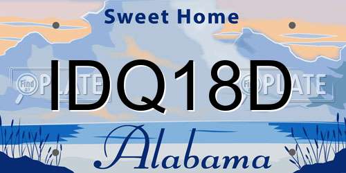 IDQ18D Alabama License Plate