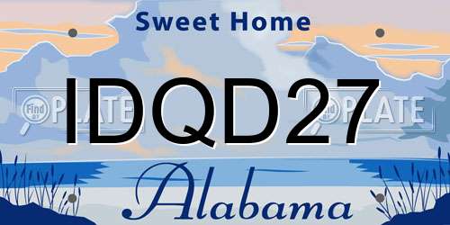 IDQD27 Alabama License Plate
