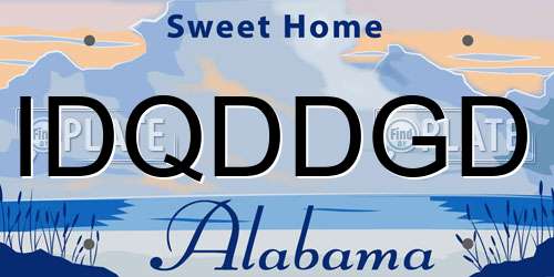 IDQDDGD Alabama License Plate
