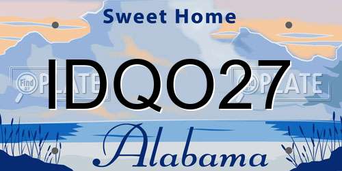 IDQO27 Alabama License Plate