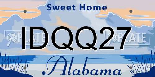IDQQ27 Alabama License Plate
