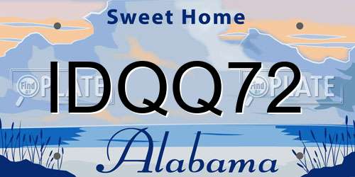 IDQQ72 Alabama License Plate