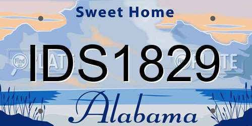IDS1829 Alabama License Plate