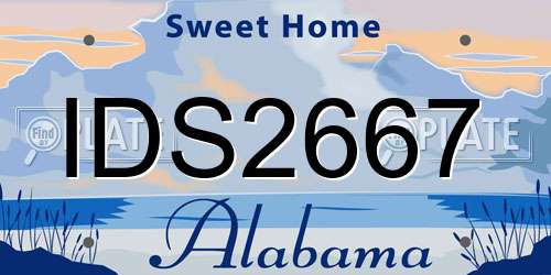 IDS2667 Alabama License Plate