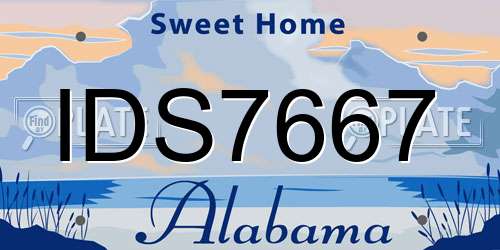 IDS7667 Alabama License Plate