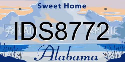 IDS8772 Alabama License Plate
