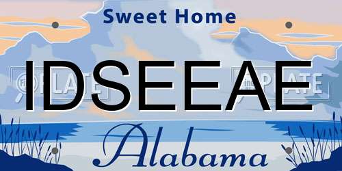 IDSEEAE Alabama License Plate