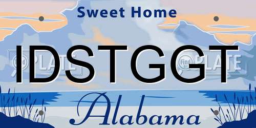 IDSTGGT Alabama License Plate