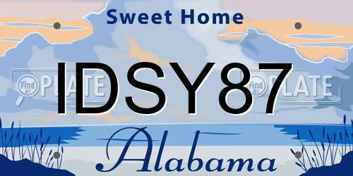 IDSY87 Alabama License Plate