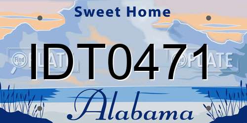 IDT0471 Alabama License Plate
