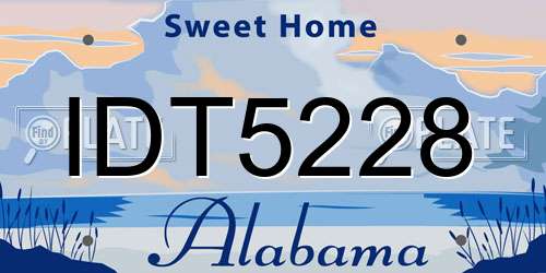 IDT5228 Alabama License Plate