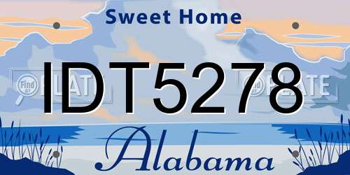 IDT5278 Alabama License Plate