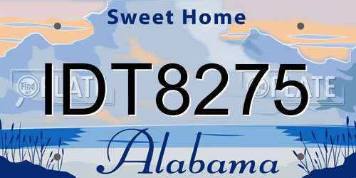 IDT8275 Alabama License Plate