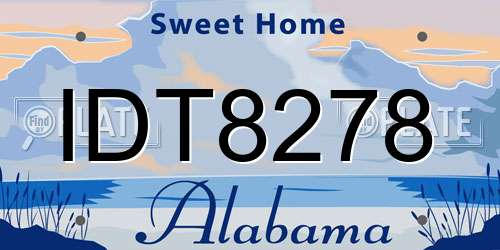 IDT8278 Alabama License Plate