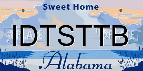 IDTSTTB Alabama License Plate