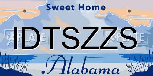 IDTSZZS Alabama License Plate