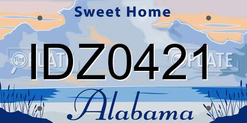 IDZ0421 Alabama License Plate