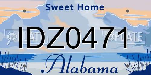 IDZ0471 Alabama License Plate