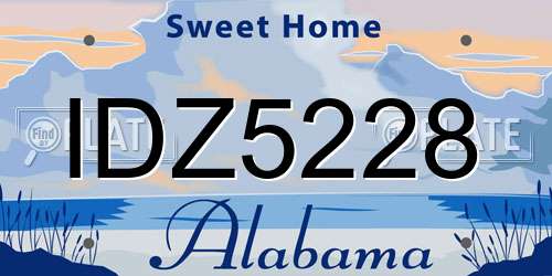 IDZ5228 Alabama License Plate