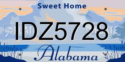 IDZ5728 Alabama License Plate