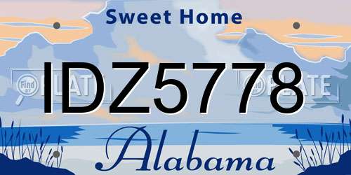 IDZ5778 Alabama License Plate