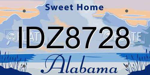 IDZ8728 Alabama License Plate