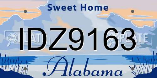 IDZ9163 Alabama License Plate