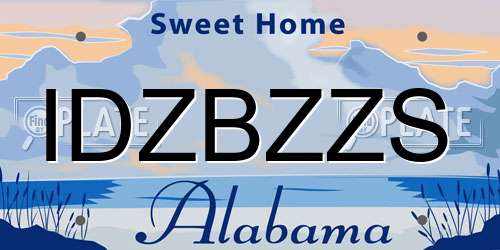 IDZBZZS Alabama License Plate