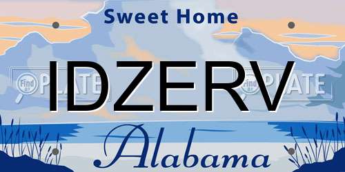 IDZERV Alabama License Plate