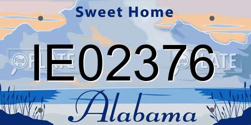IE02376 Alabama License Plate