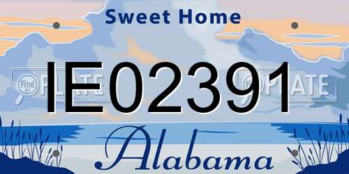 IE02391 Alabama License Plate