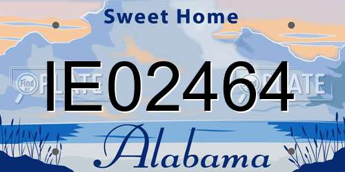 IE02464 Alabama License Plate