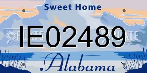 IE02489 Alabama License Plate