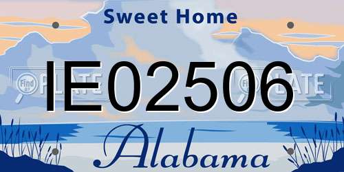 IE02506 Alabama License Plate