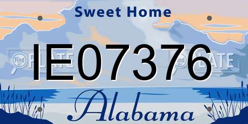 IE07376 Alabama License Plate