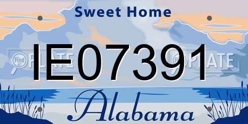 IE07391 Alabama License Plate