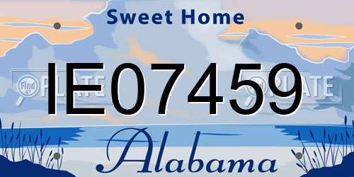 IE07459 Alabama License Plate