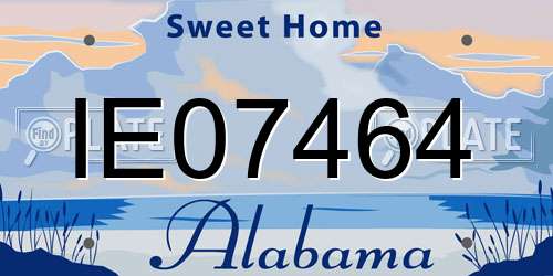 IE07464 Alabama License Plate