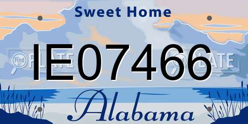 IE07466 Alabama License Plate