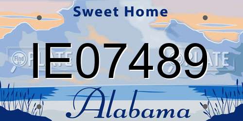 IE07489 Alabama License Plate
