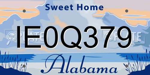 IE0Q379 Alabama License Plate