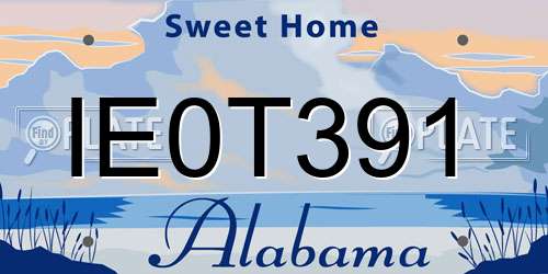 IE0T391 Alabama License Plate