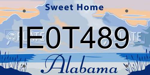 IE0T489 Alabama License Plate
