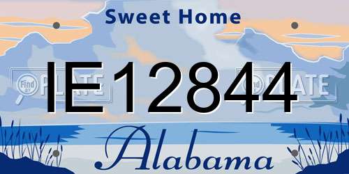 IE12844 Alabama License Plate