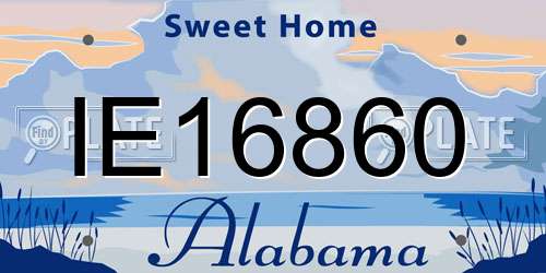 IE16860 Alabama License Plate